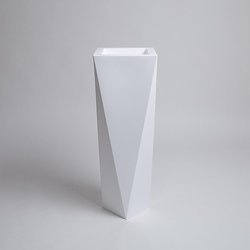 Donica dekoracyjna BASKA z wewnętrzną półką - 90 cm - biała